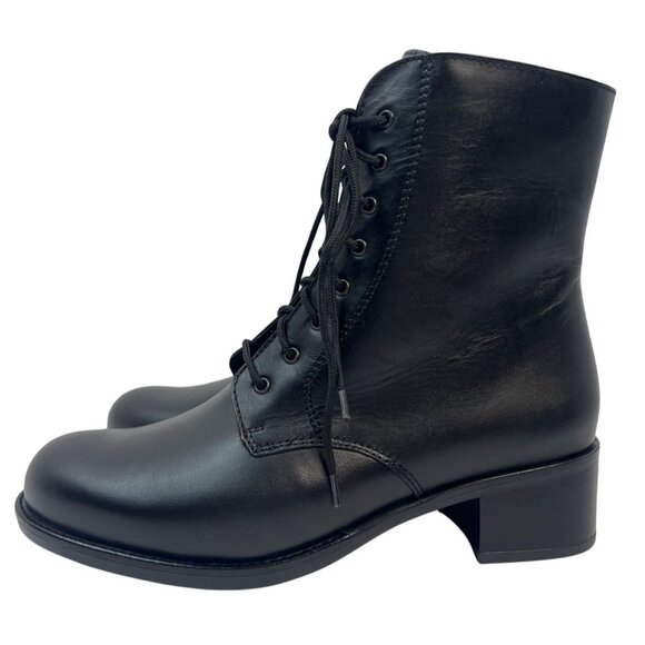 La Canadienne Women's Palmina Combat Boot,Black Leather 8 W US - Picture 2 of 11